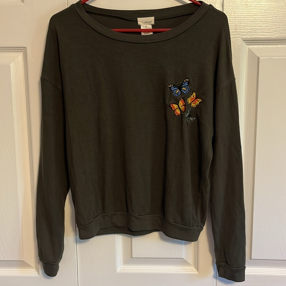 Wet Seal Green Butterfly Top